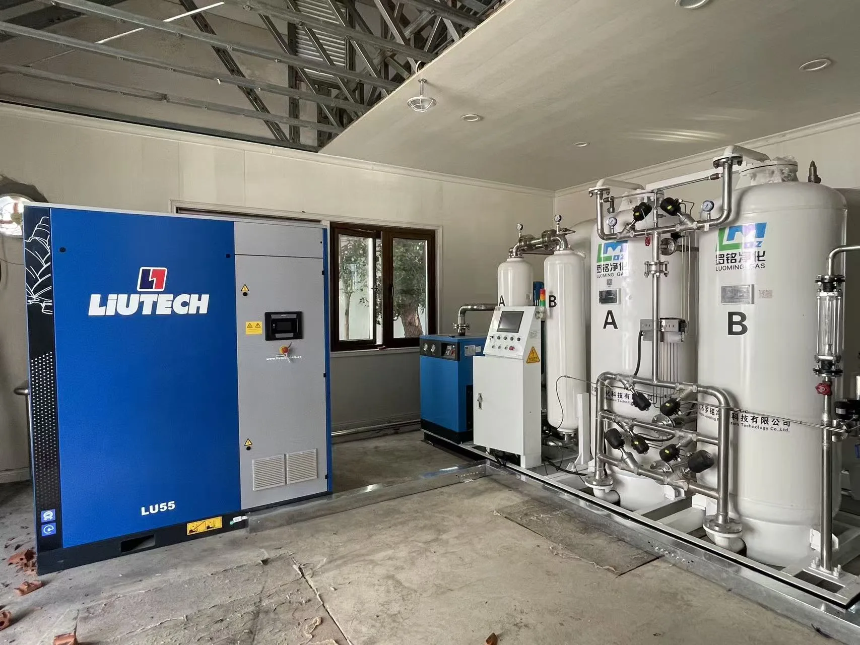 Venezuela oxygen system with compressor equipment